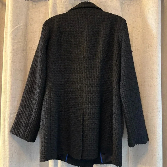 Calvin Klein Double Breasted Wool blend, Peacoat Style. Women’s Size 14. Black - Picture 2 of 8